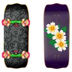 Floral Skateboard Deck Decoration Png 98 PNG Image