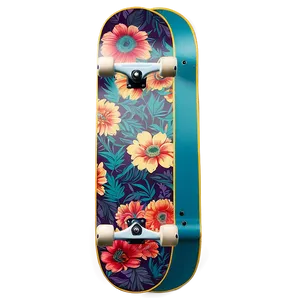 Floral Skateboard Deck Decoration Png Jdh93 PNG Image