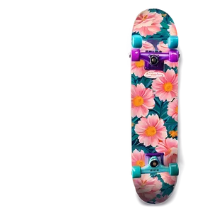 Floral Skateboard Deck Decoration Png Qpl PNG Image