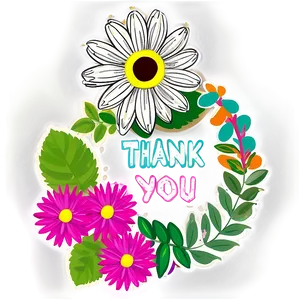 Floral Thank You Stickers Png 06292024 PNG Image