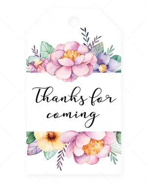 Floral Thank You Tag PNG Image