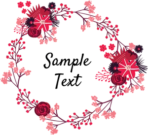 Floral_ Vector_ Wreath_with_ Sample_ Text PNG Image