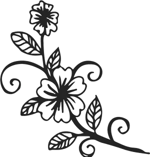 Floral Vine Silhouette Design PNG Image