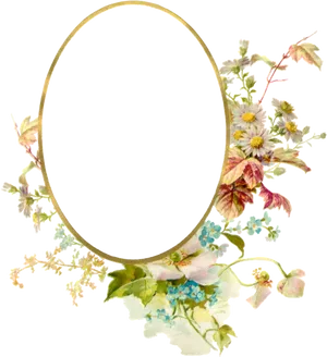 Floral Vintage Frame Design PNG Image