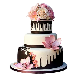 Floral Wedding Cake Png Xnh PNG Image