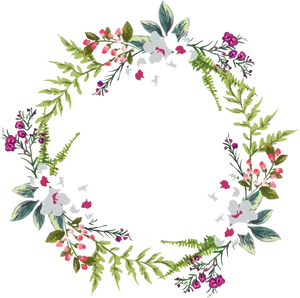 Floral_ Wreath_ Black_ Background.png PNG Image