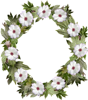 Floral Wreath Frame Design PNG Image