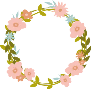 Floral Wreath Graphic Design PNG Image