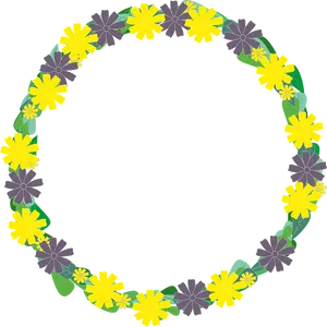 Floral Wreath Illustration PNG Image