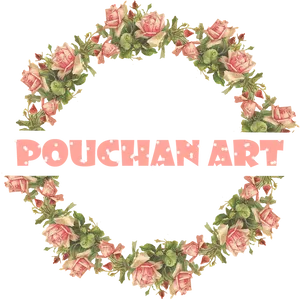 Floral Wreath Pouchan Art Logo PNG Image