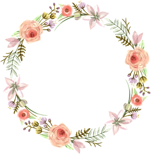 Floral Wreath Wedding Design Clipart PNG Image