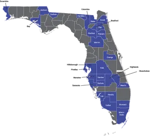 Florida Counties Economic Map PNG Image