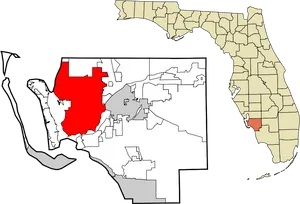 Florida Counties Highlighted Map PNG Image