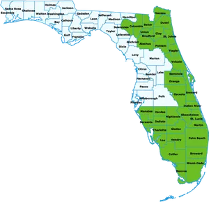 Florida Counties Map PNG Image