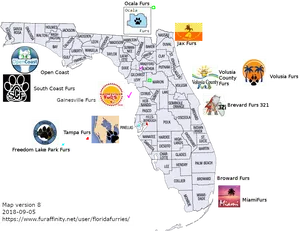 Florida Furry Groups Map PNG Image