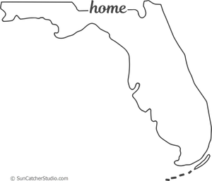 Florida Home Outline Graphic PNG Image