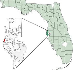 Florida Map Highlighting Specific Area PNG Image