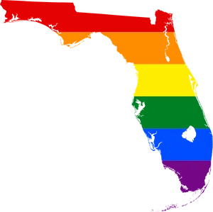 Florida Pride Colors Map PNG Image