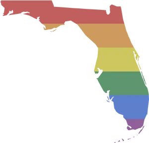 Florida Pride Colors Map PNG Image