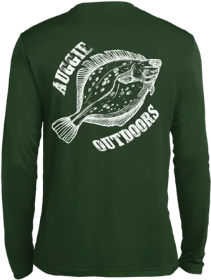 Flounder Outdoors Long Sleeve Shirt Design PNG Image