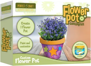 Flower Pot Casting Kit Packaging PNG Image