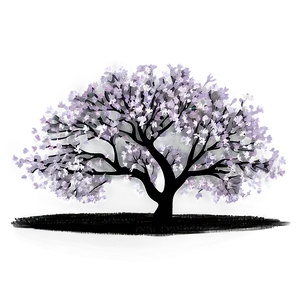 Flower Tree Under Moonlight Png Aub74 PNG Image