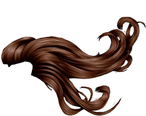 Flowing Brown Hair Illustration PNG Image