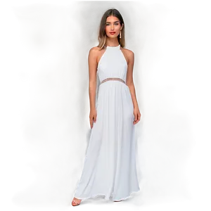 Flowy White Maxi Dress Png Slo PNG Image