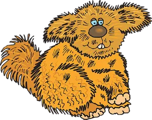 Fluffy_ Cartoon_ Dog_ Illustration PNG Image