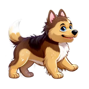 Fluffy Kawaii Dog Cartoon Png Ggt PNG Image