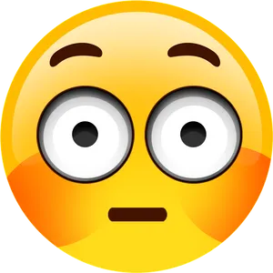 Flustered Yellow Emoji PNG Image