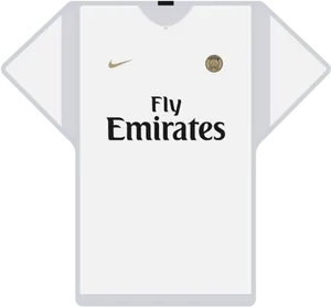 Fly Emirates Sponsored Football Jersey PNG Image