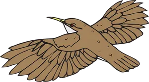 Flying Brown Bird Illustration PNG Image