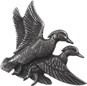 Flying Duck Metal Pin PNG Image