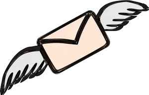 Flying Envelope Illustration PNG Image