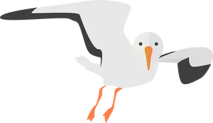 Flying Seagull Vector Illustration PNG Image