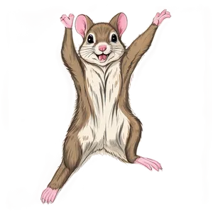 Flying Squirrel Drawing Png Kgw57 PNG Image