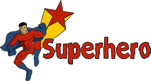 Flying Superhero Illustration PNG Image