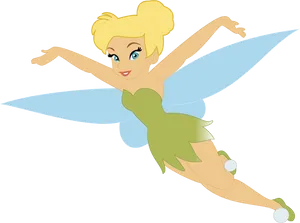 Flying Tinkerbell Character Illustration PNG Image