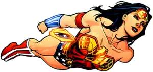 Flying Wonder Woman Animated PNG Image