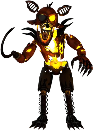 Fnaf Burnt Foxy Character PNG Image