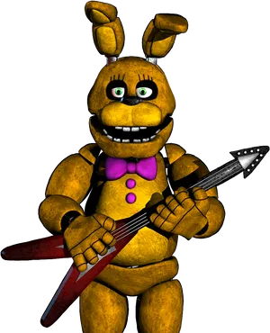 Fnaf_ Golden_ Freddy_ With_ Guitar.jpg PNG Image