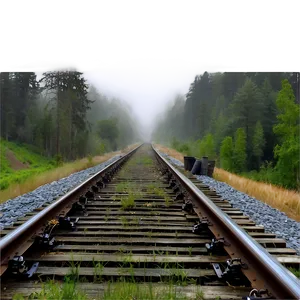 Foggy Morning Train Tracks Png Cmy70 PNG Image