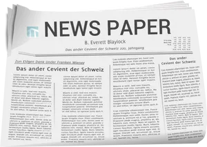 Folded Newspaper Display PNG Image