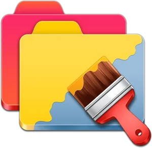 Folder Paintbrush Icon PNG Image