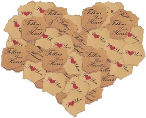 Follow Your Heart Paper Notes PNG Image