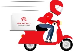 Food Delivery Scooter Illustration PNG Image