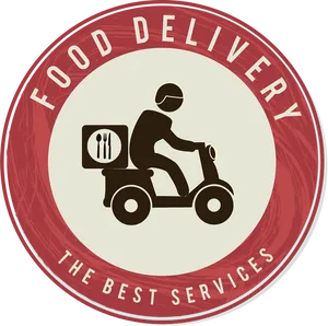 Food Delivery Services Emblem PNG Image