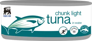 Food Lion Chunk Light Tuna Can Label PNG Image