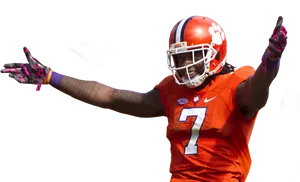 Football Player Celebration Pose PNG Image